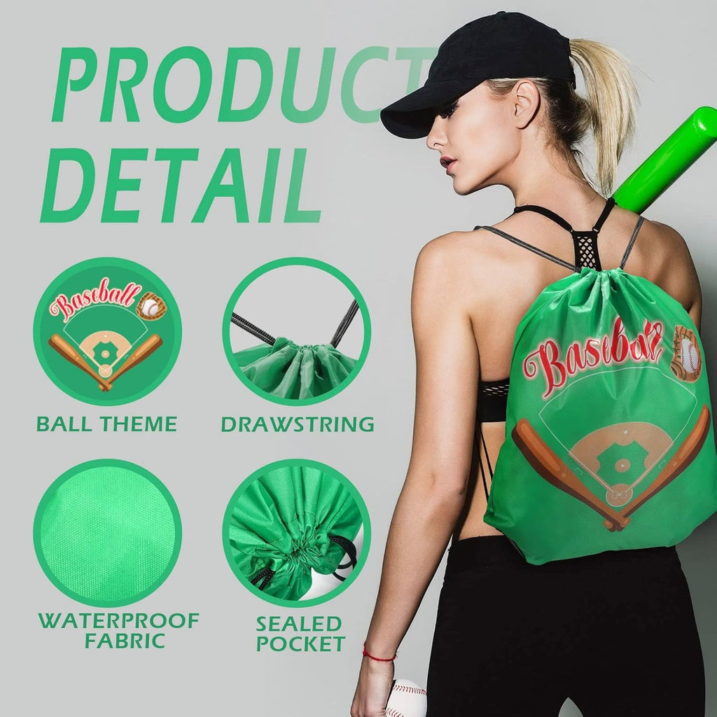 Back view of the water-resistant nylon drawstring backpack highlighting reinforced corners.