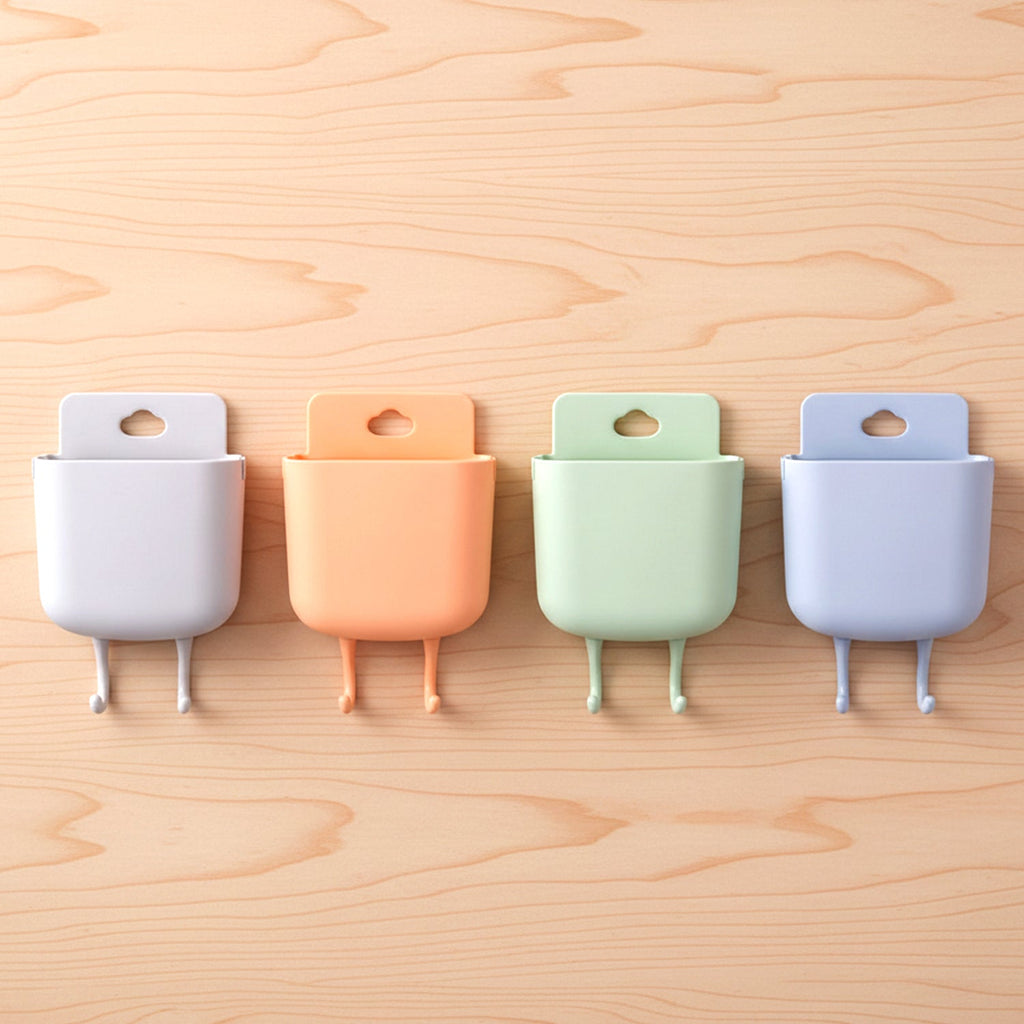 Plastic charging shelf holder designed for wall mounting and organization