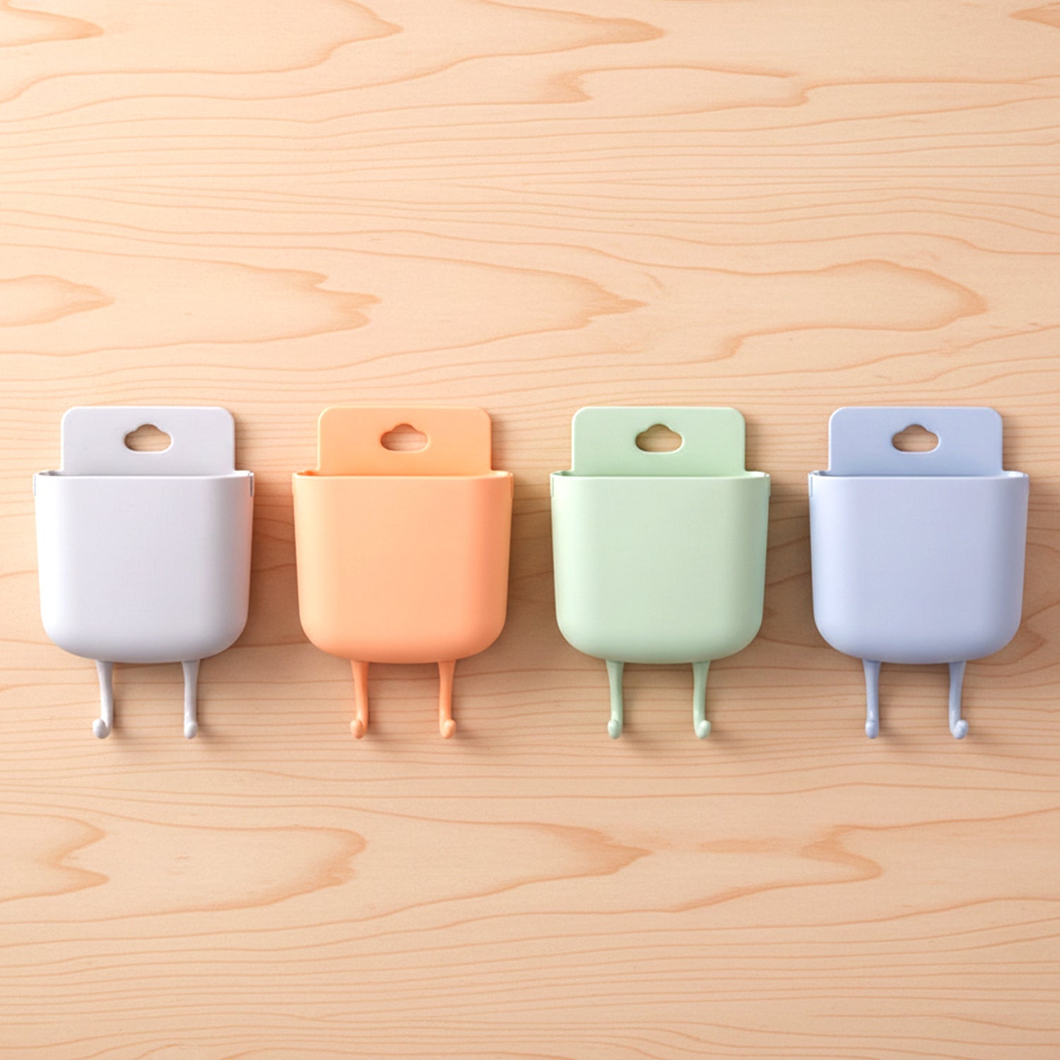 Plastic charging shelf holder designed for wall mounting and organization