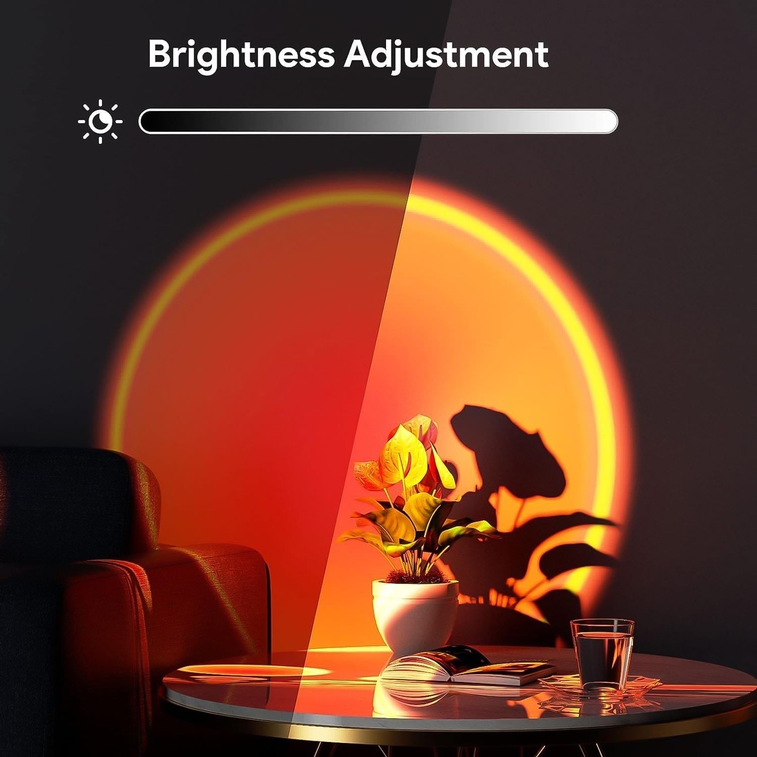 Back view of the Sunset Projection Lamp showing its USB power input.