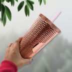 BPA-free studded tumbler fitting in standard car cup holder for commute