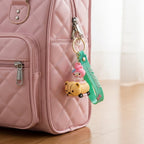 Kids cartoon bag accessory keychain with durable metal ring