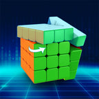 Detail of the 4x4x4 magic cube's rounded corners, designed for effortless rotations.