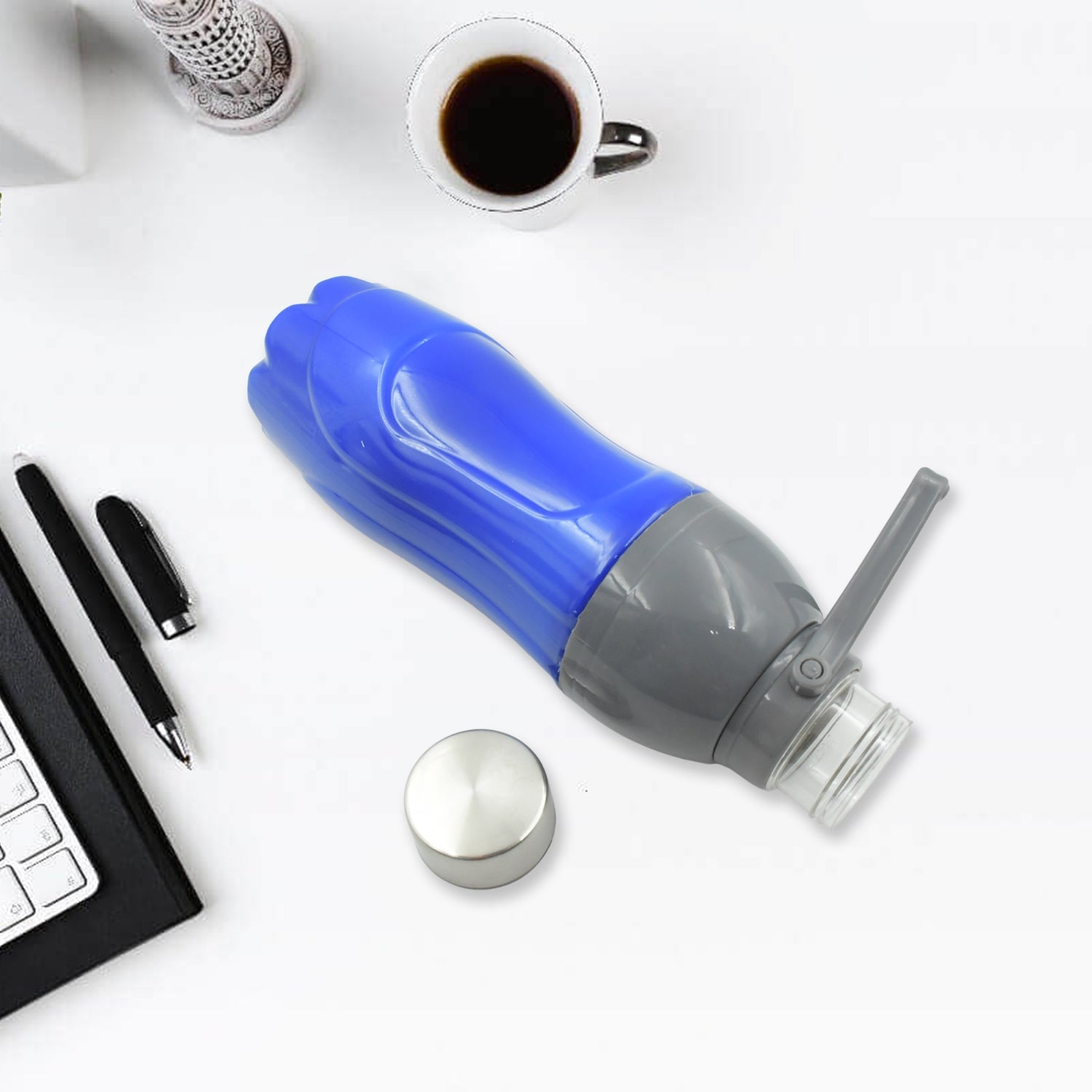 Large 1.8L insulated bottle filled with refreshing water, ready for sports.