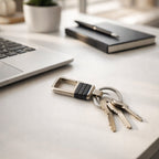 Premium metal key holder with secure clip lock