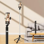 Multi-angle selfie stick with tripod stand and wireless remote control