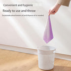 The convenient pull-out box packaging for the 10-piece microfiber cleaning cloths.