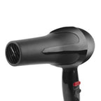 Sleek black hair dryer with concentrator nozzle for precise styling.