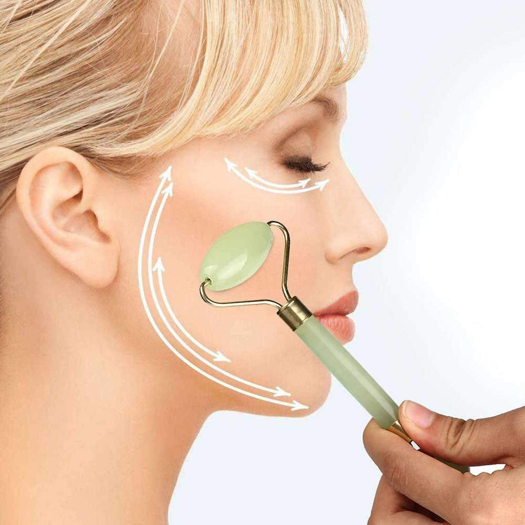 Close-up of dual head face roller used for facial massage