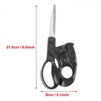 Detailed view of the blade and laser mechanism of the Laser Guided Scissors.