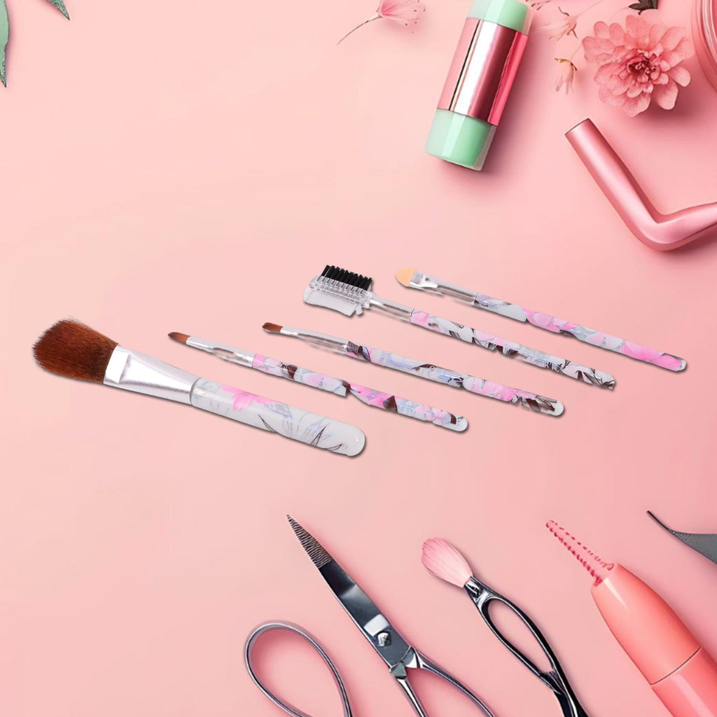Decorative floral makeup brushes perfect for precise cosmetic application