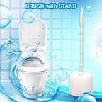 Close-up of the Pro Clean toilet cleaning brush and its potted holder.
