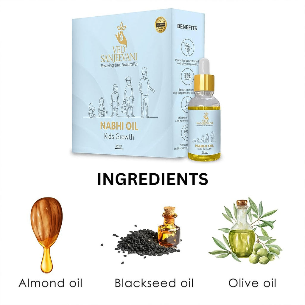 Growth booster herbal belly oil to enhance child's height and immunity