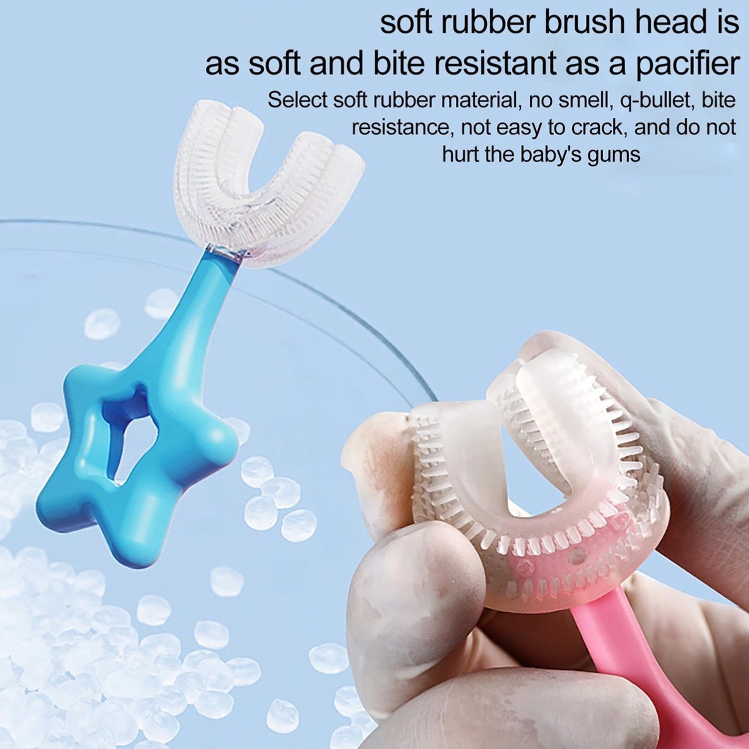 Star U-Shape Toothbrush for kids displayed, highlighting its innovative design for effective oral hygiene.