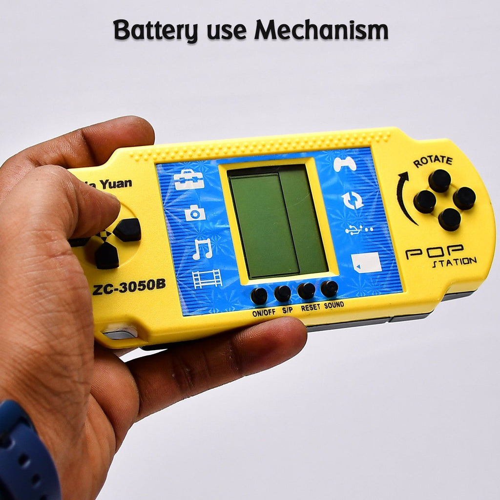 Back view of the Handheld Video Game, showing battery compartment and smooth casing.