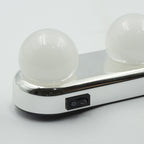 Top-down view of the bright LED makeup light, ready for flawless application.