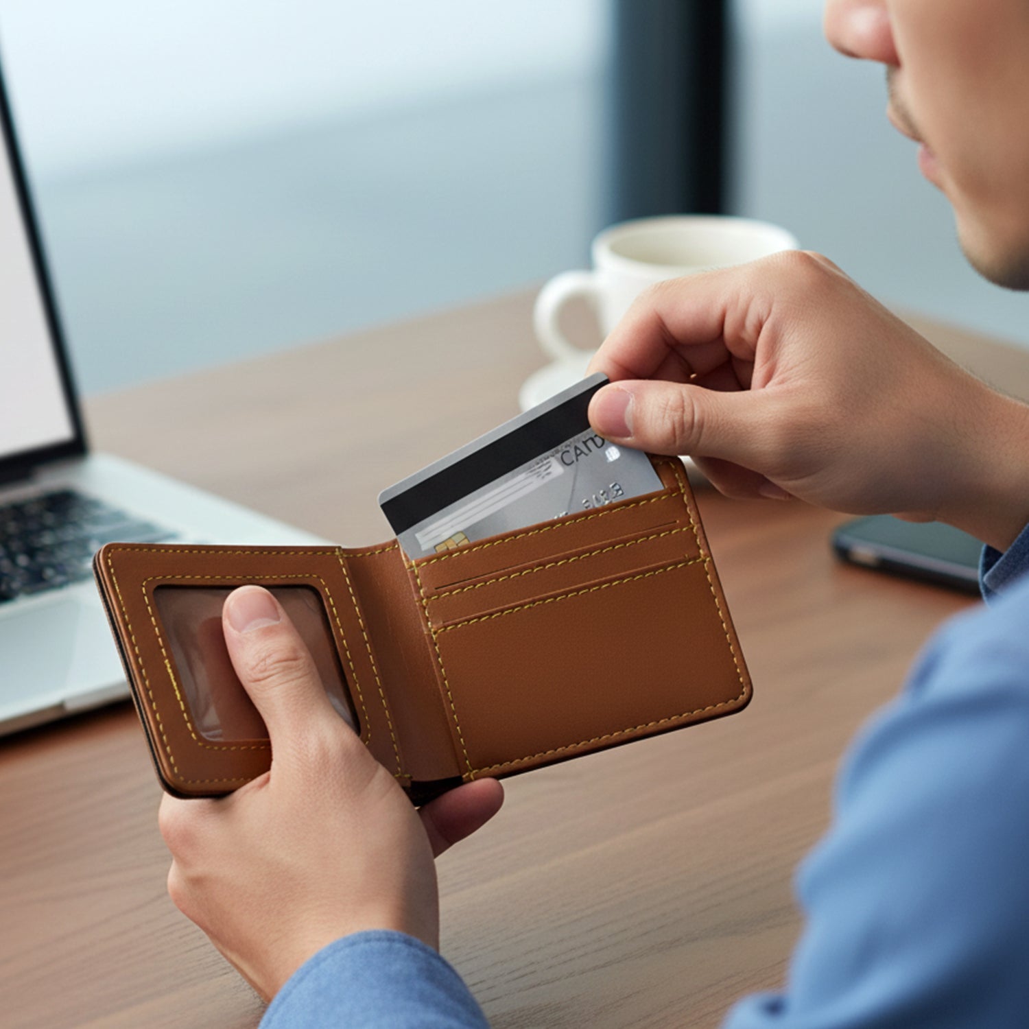 Detachable keychain for men's wallet