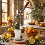 Manual fruit juicer designed for citrus fruits like lemons and oranges