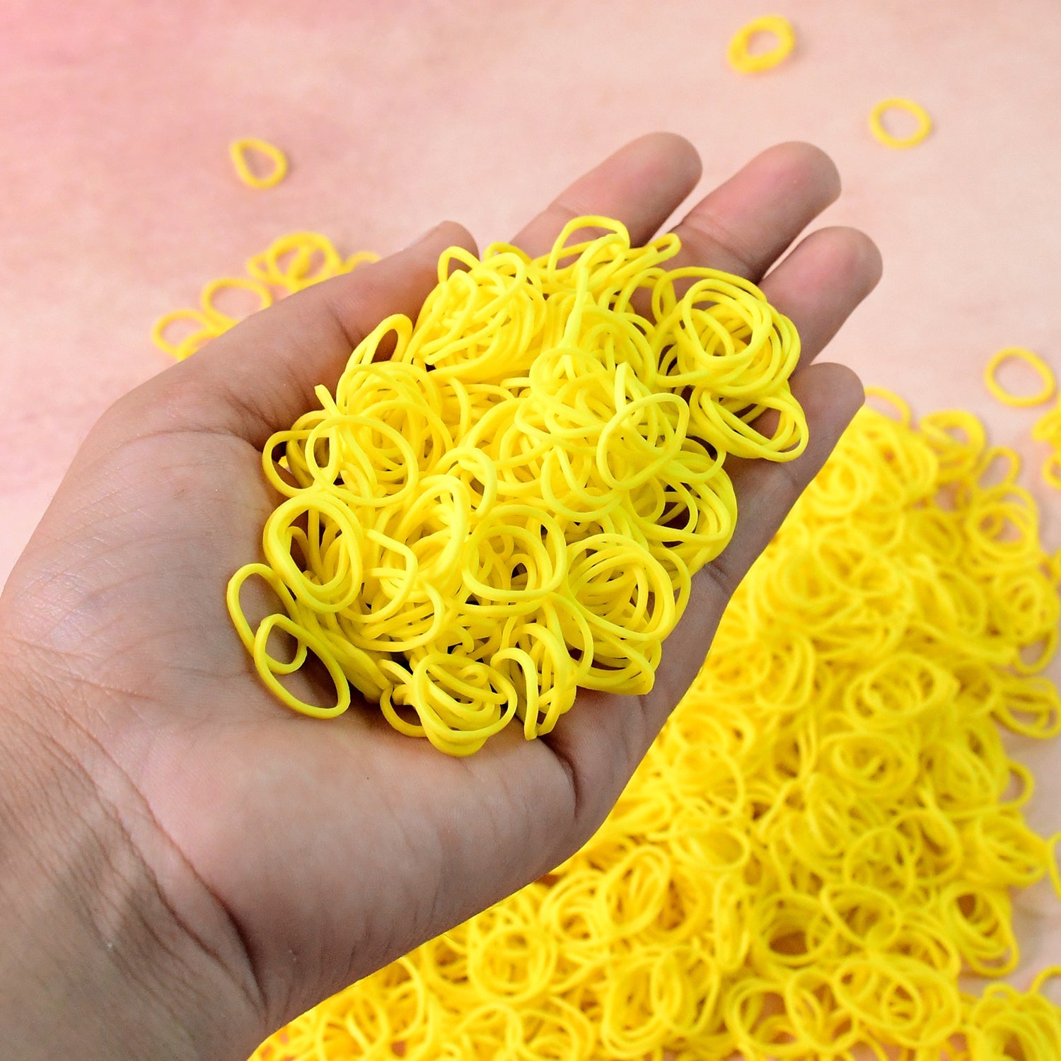 Close-up view of premium elastic rubber bands showing strong stretch