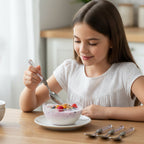 Kitchen dessert cutlery set with stainless steel and plastic handles