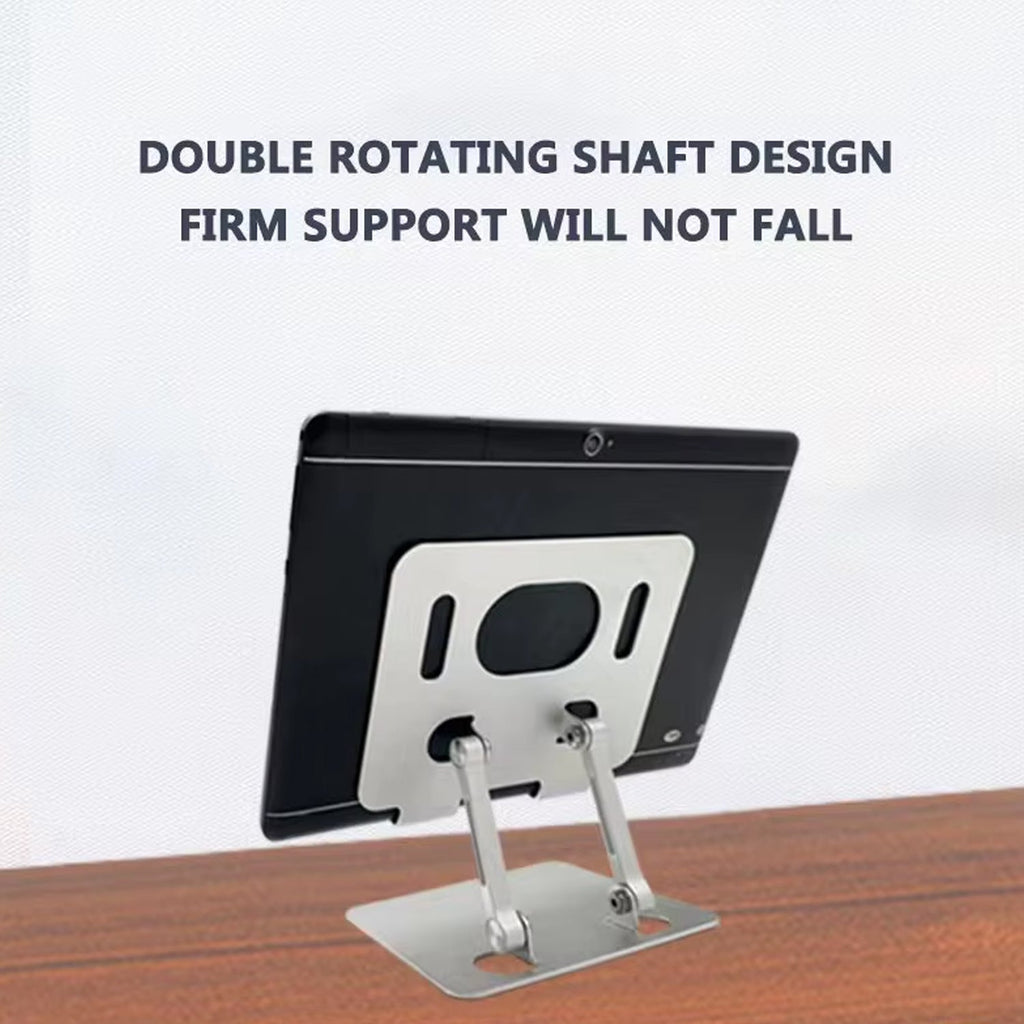 The Wiregenix tablet stand folded for easy portability and storage.
