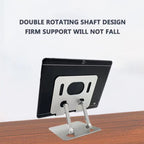 The Wiregenix tablet stand folded for easy portability and storage.