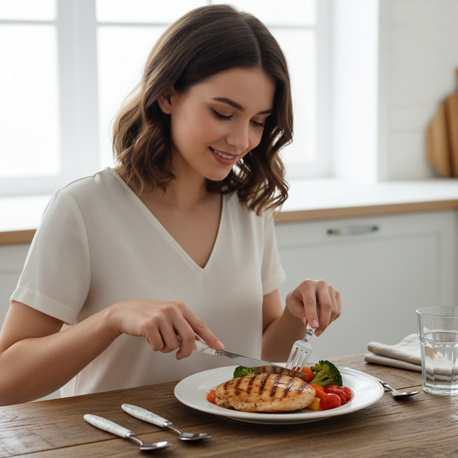Durable stainless steel utensil set with polished finish