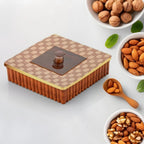 Airtight 4 compartment dry fruit box, perfect for organizing snacks.