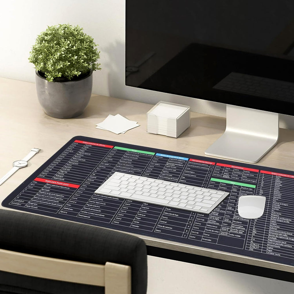Large Shortcut Keyboard Mat featuring essential productivity keys for office work.
