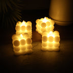 LED flameless cube candle showcasing modern decorative design
