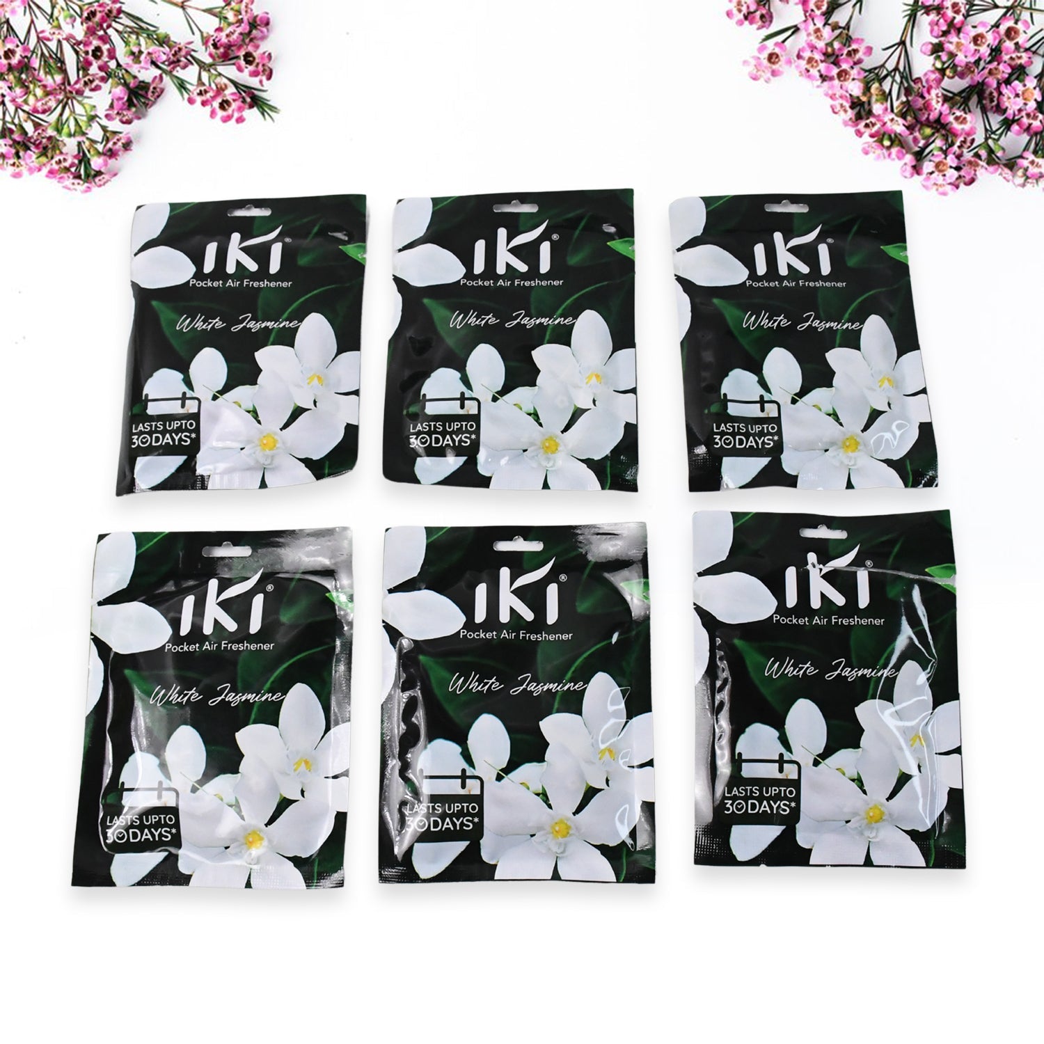 Assorted packaging of IKI Pocket Air Freshener mix flavor packs