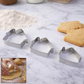 Stainless steel house shape cookie cutter set with 3 different designs