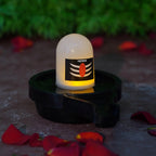 Side view of the glowing Water Sensor LED Shivling.