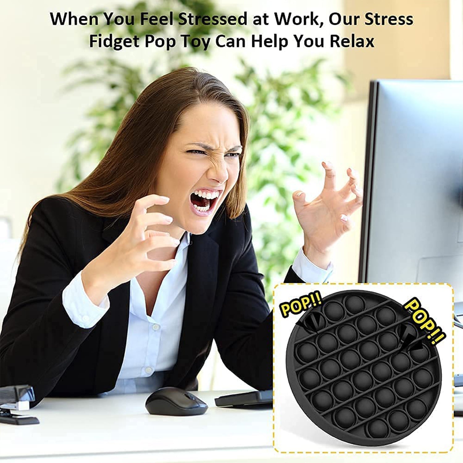 Pressing bubbles on washable silicone Pop It stress relief toy