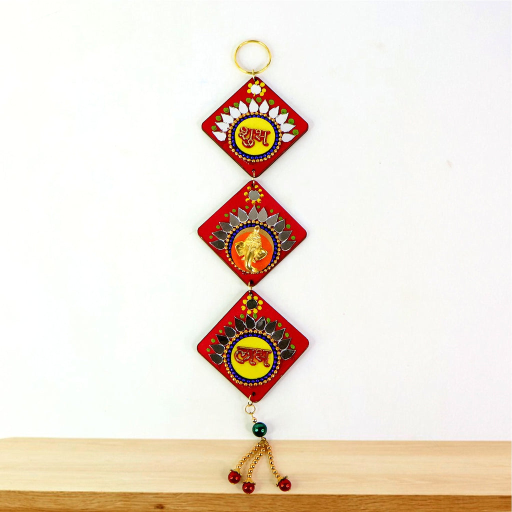 Durable and vibrant Labh Shubh decorative wall hanging for festivals