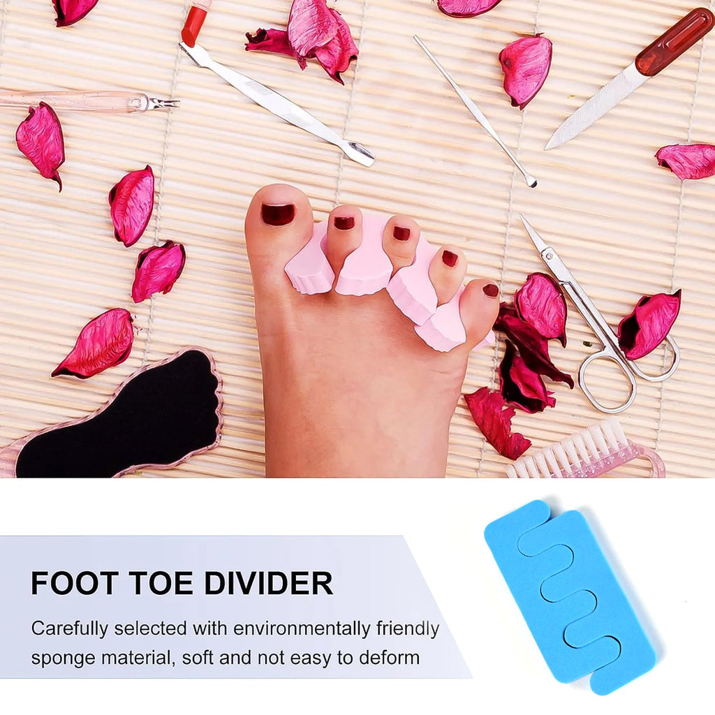 Colorful sponge toe separators designed for hallux valgus alignment