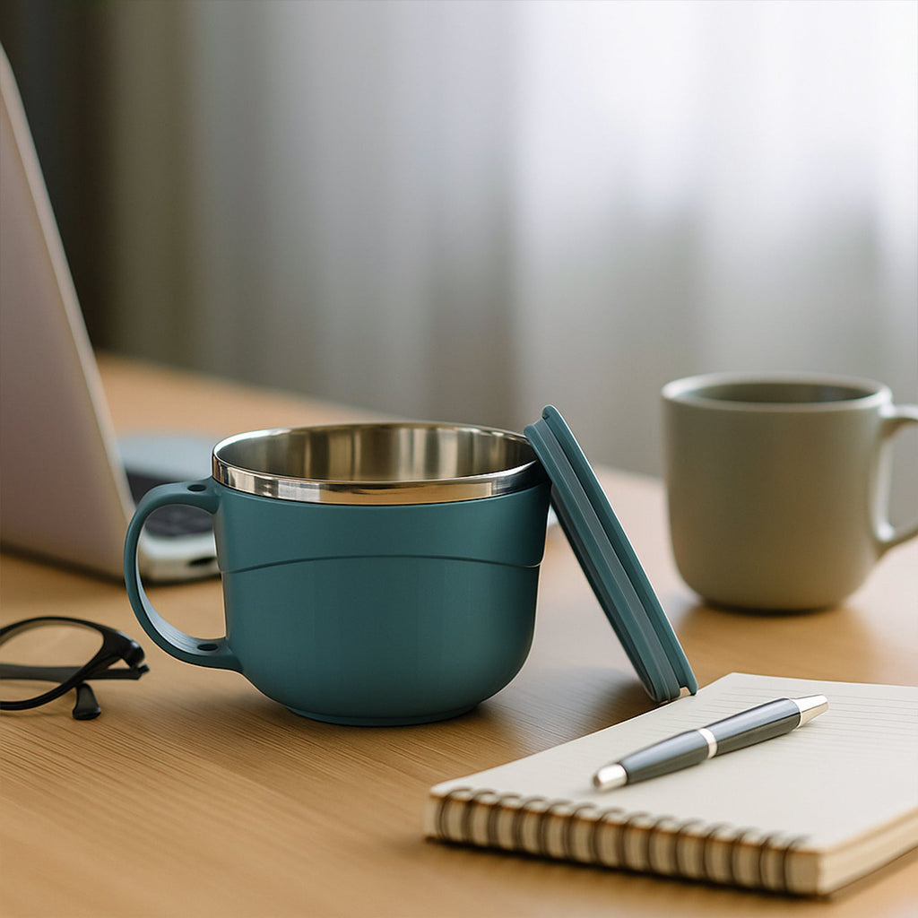 Top view of 700ML insulated soup bowl with double-wall stainless steel interior