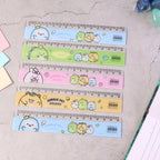 Pack of five plastic rulers with cartoon designs for kids