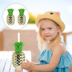 Close-up of the BPA-free plastic pineapple cup, highlighting its quality.