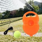 Top-down view of the stable base of the Tennis Rebound Trainer with ball.