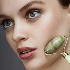 Dual-action jade face roller for reducing puffiness and wrinkles