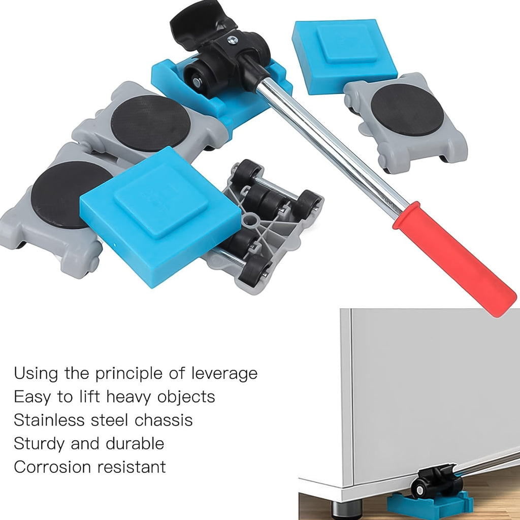 Close-up of furniture movers and slides, showcasing secure grip.