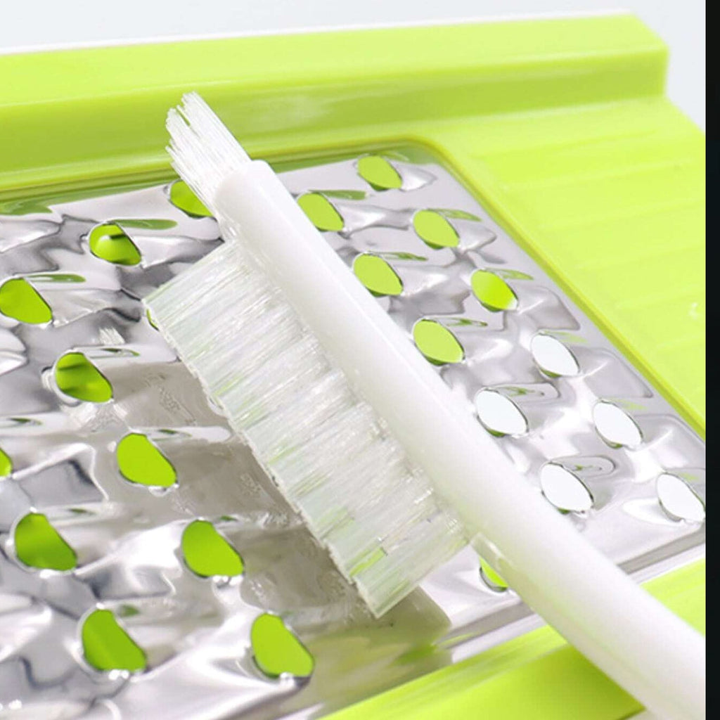 Kitchen cleaning brush with white handle and bristles