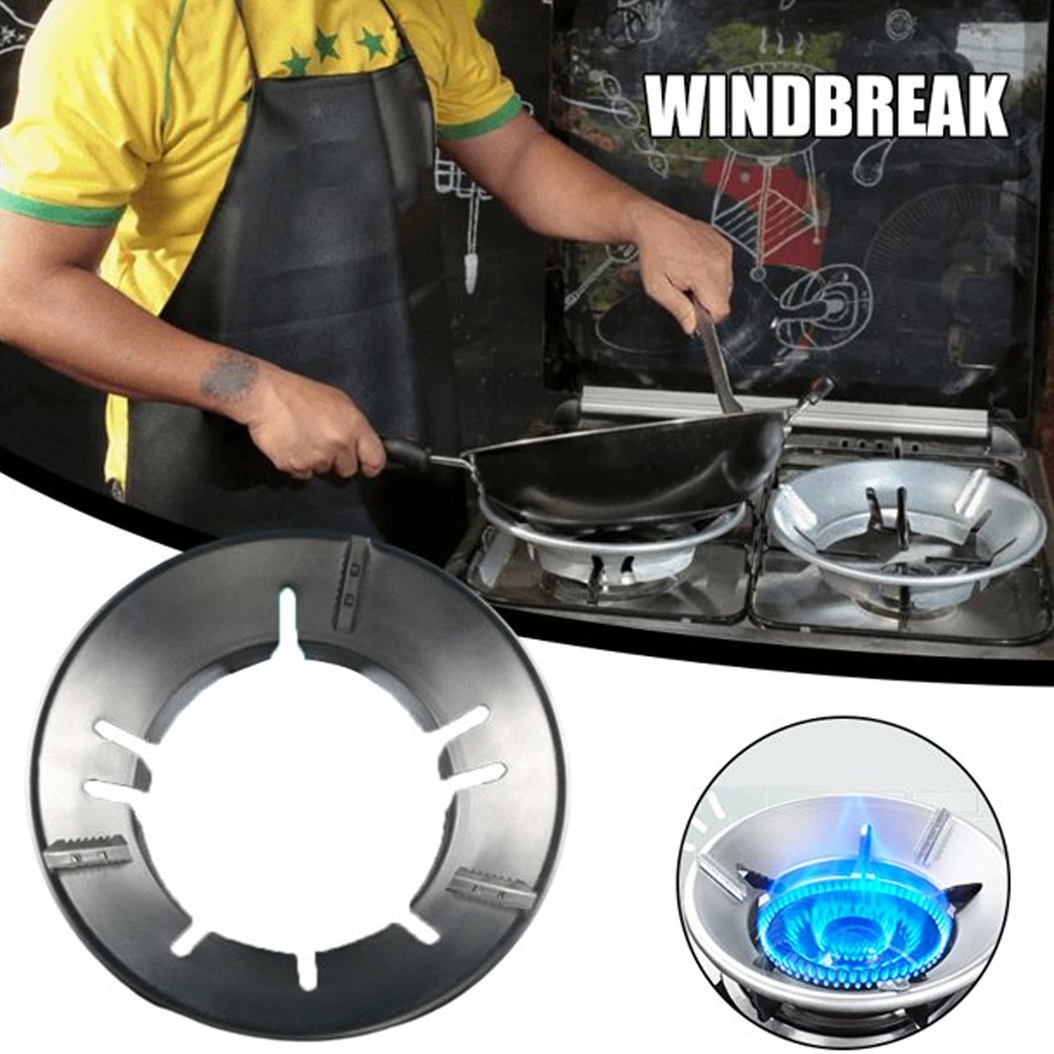 Fireproof and windproof Gas Stove Stand, ensuring stable flame distribution.