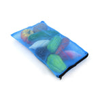 Set of three fridge storage bags with different sizes for versatile use.