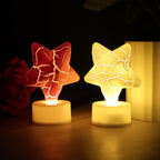 Active LED tealight candle in star shape casting warm decorative glow