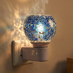 Colorful glass mosaic plug-in lamp for ambient home lighting