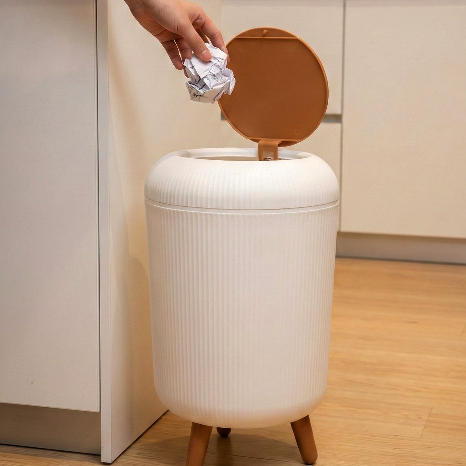 Compact plastic mini dustbin ideal for home waste disposal