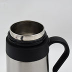 Top-down view of the Bottlart vacuum insulated mug with lid.