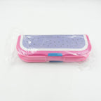 Multipurpose cartoon pencil box with dual compartments displayed from an angle.